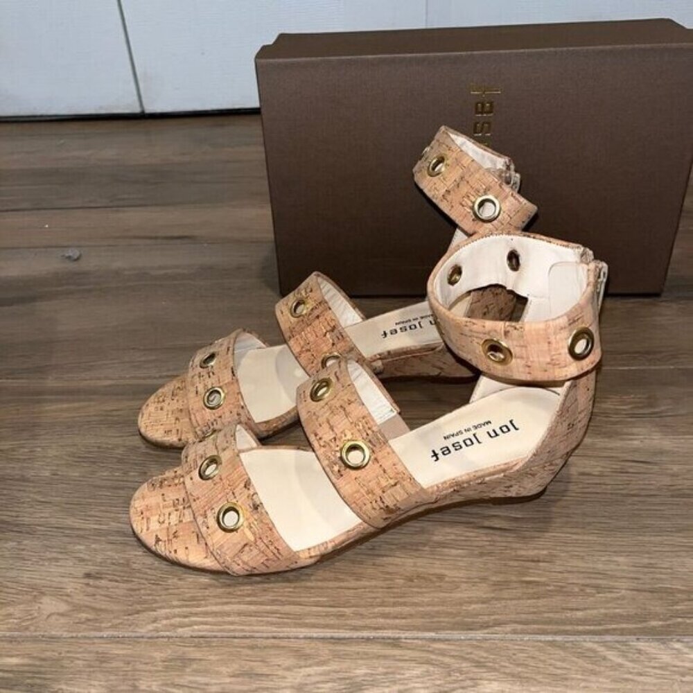 NWT ANTHROPOLOGIE Jon Josef Right Natural Cork Wedge Sandals 7 - Picture 3 of 5